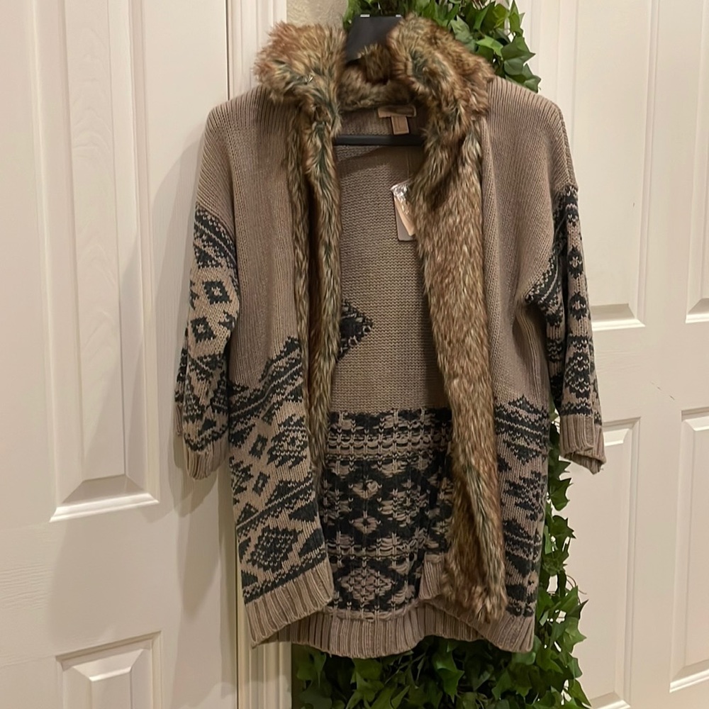 Faux fur sweater